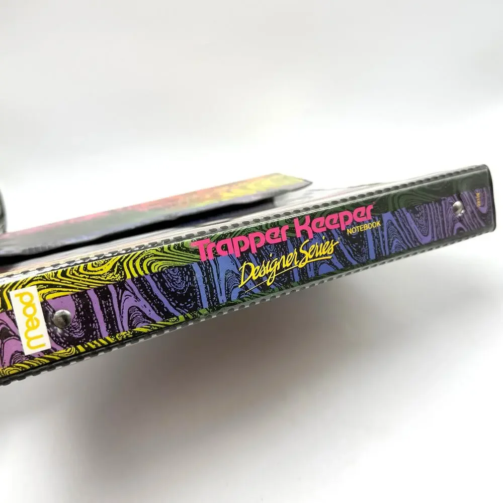 Trapper Keeper Designer Series 3 Ring Binder Multicolor Stripes Vintage 1989